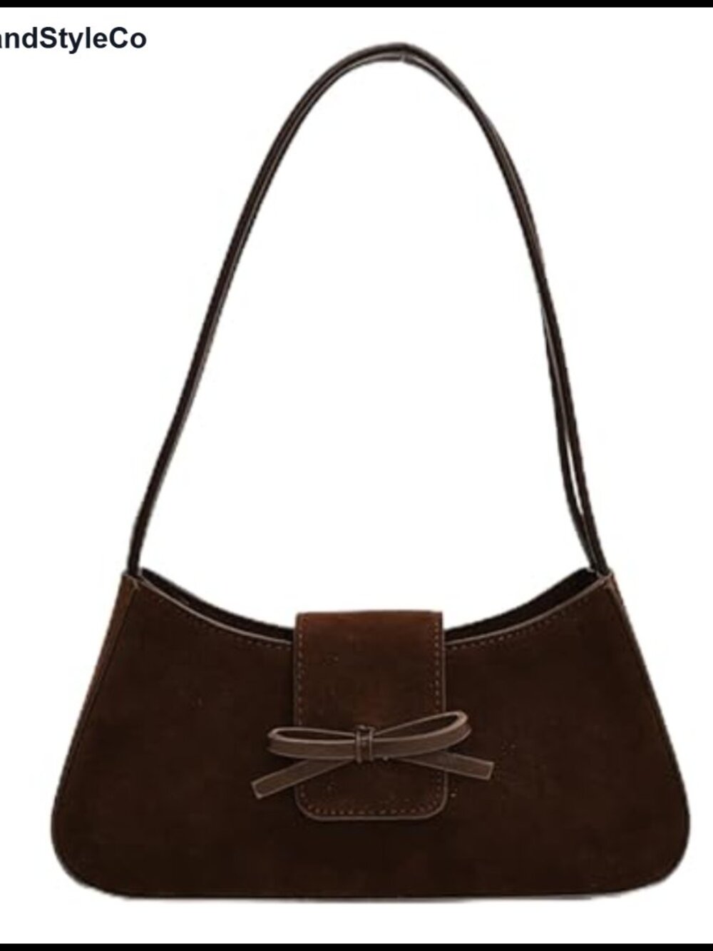 Suede Shoulder Bag Small Bow Purse Underarm Handbag for Women